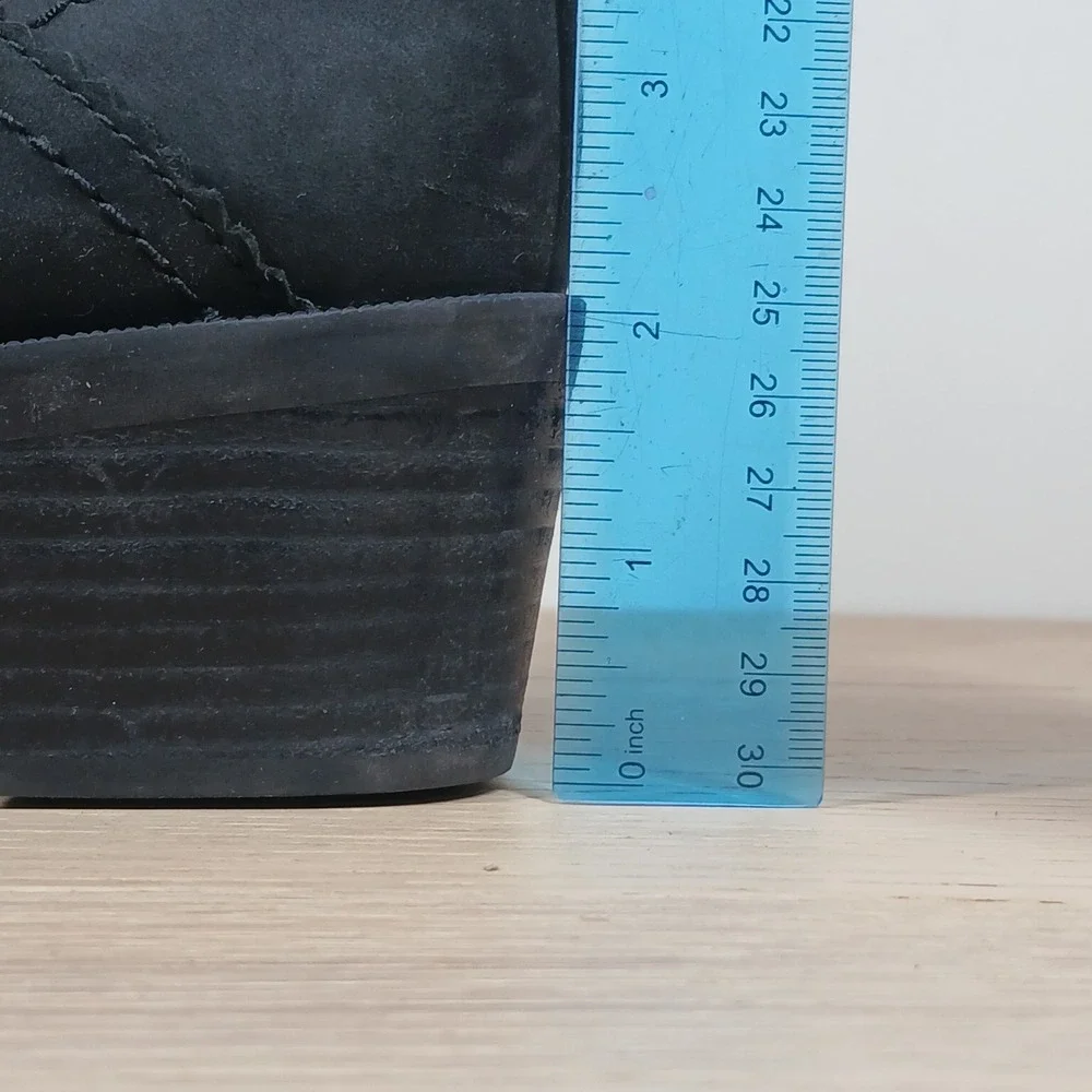 Teva Foxy Chelsea Boots Women 7 Black Nubuck Leather Waterproof Block Heel